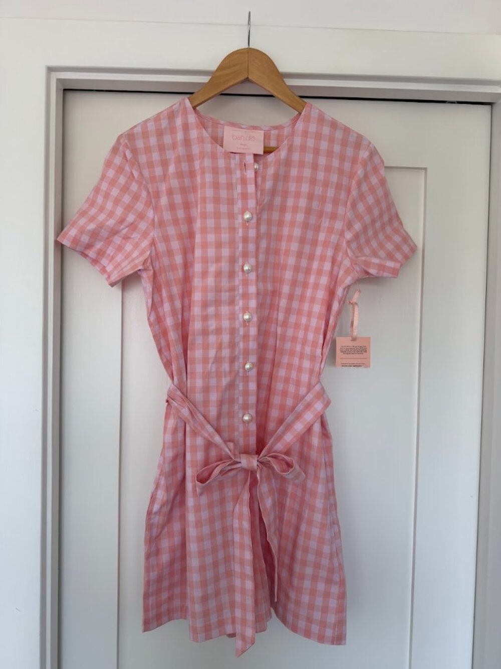 NWT BANDO Pink Plaid Romper